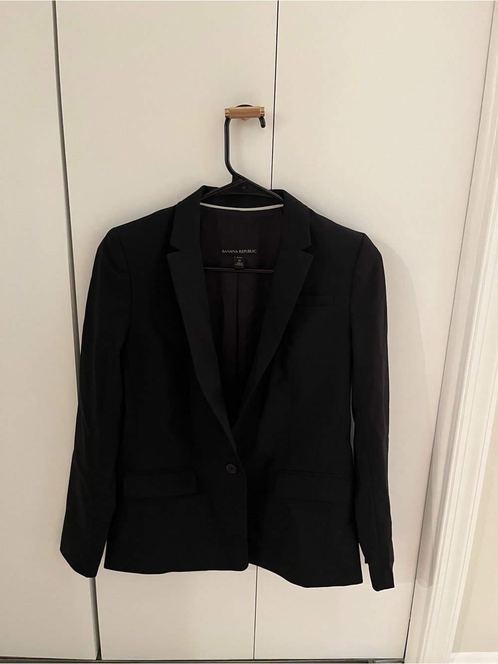 Banana Republic Black Women's Blazer Size 0 Petite Pocket Detail